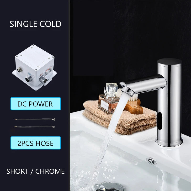 Touchless Faucet Bathroom Smart Infrared Motion Sensor Tap Luxury Brass Battery Grifo Basin Sink Chrome Torneira Modern Faucets