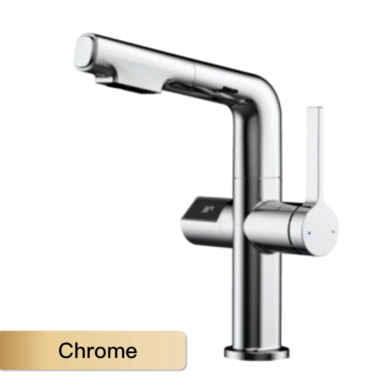 Multi functional black bathroom faucet intelligent induction digital display design cold and hot dual control dial out basin Tap