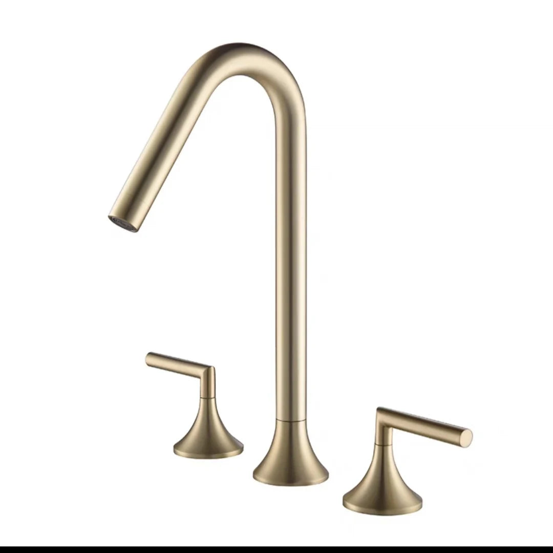 Two Handle Tall Brass Faucet Mixer Tap Basin Faucet Torneira Gourmet De Cozinha Hot Cold Water Bathroom Bath Gray Black Chrome