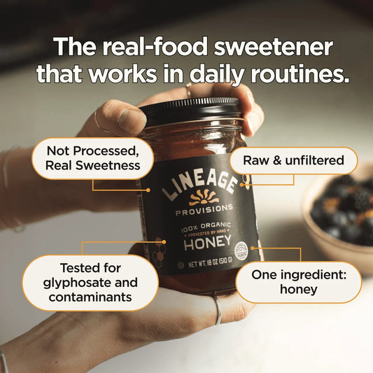 100% Organic Raw Honey – Unfiltered Wildflower Honey – Natural Sweetener for Coffee, Smoothies & Baking – 2 Pack