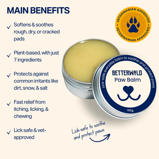 2x Better Wild Paw Balm 100g Lick-Safe Soothing Balm for Adult Dogs All Breeds