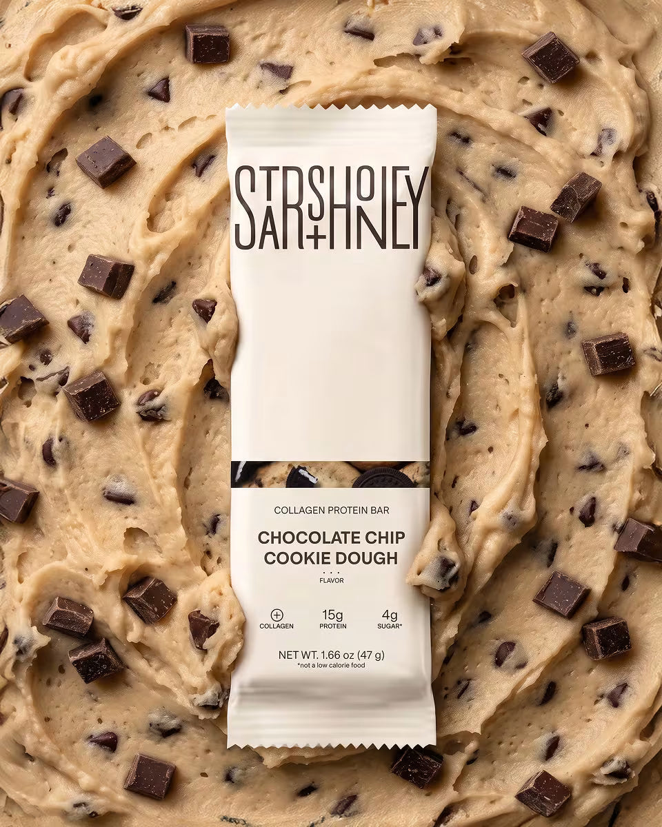 Chocolate Chip Cookie Dough Protein Bars – 15g Protein, 4g Sugar + Collagen – 20 Pack