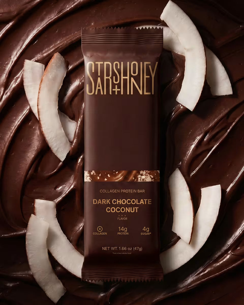 Dark Chocolate Coconut Protein Bars – 14g Protein, 4g Sugar + Collagen – 20 Pack