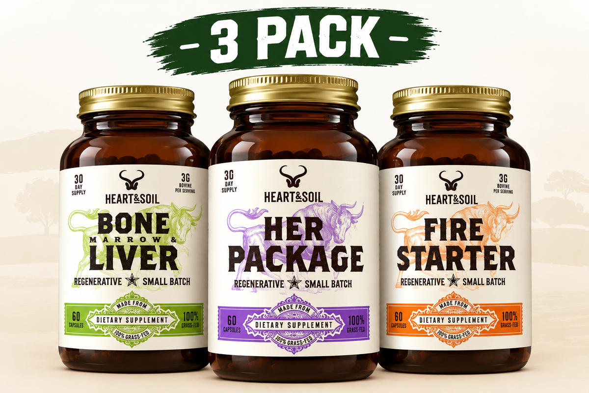 3Pack Female Vitality Stack HER PACKAGE + BONE MARROW & LIVER + FIRESTARTER