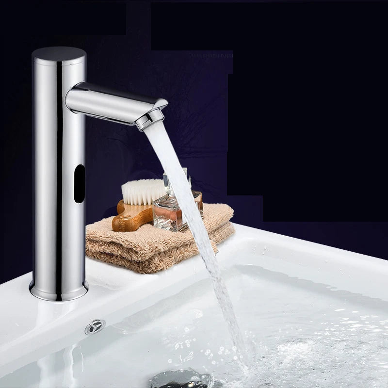 Touchless Faucet Bathroom Smart Infrared Motion Sensor Tap Luxury Brass Battery Grifo Basin Sink Chrome Torneira Modern Faucets