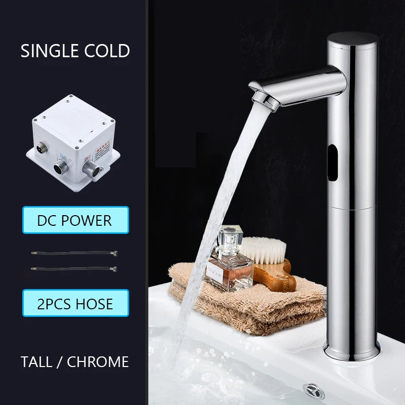 Touchless Faucet Bathroom Smart Infrared Motion Sensor Tap Luxury Brass Battery Grifo Basin Sink Chrome Torneira Modern Faucets