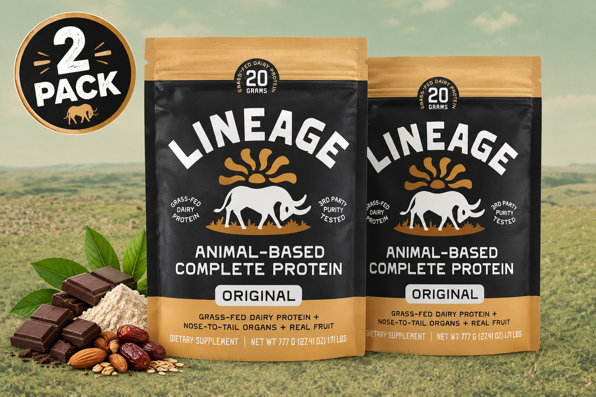 Animal-Based Complete Protein Powder – Original Unflavored – 20g Grass-Fed Protein with Organs, Colostrum & Fruit – 2 Pack