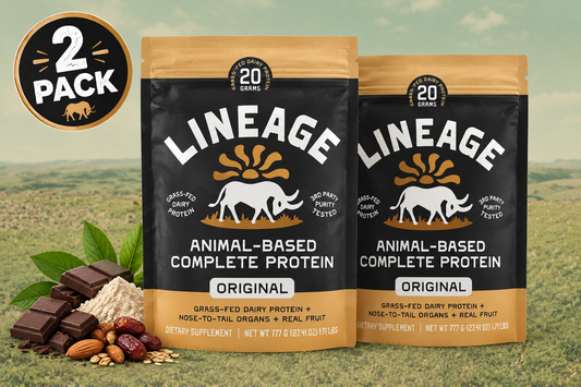 Animal-Based Complete Protein Powder – Original Unflavored – 20g Grass-Fed Protein with Organs, Colostrum & Fruit – 2 Pack