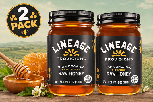 100% Organic Raw Honey – Unfiltered Wildflower Honey – Natural Sweetener for Coffee, Smoothies & Baking – 2 Pack