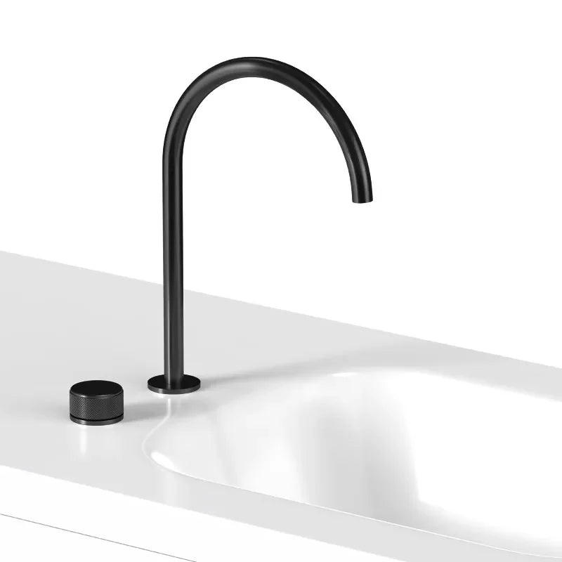 Black Basin Bathroom Faucet two holes bathroom Sink faucet Brushed sink tap rotating widespread basin Tap