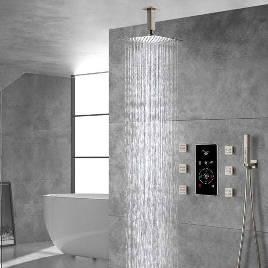 3 Functions Shower Faucet 2 Functions Showerhead Smart Home Shower Touch Digital Display Smart  Panel Shower