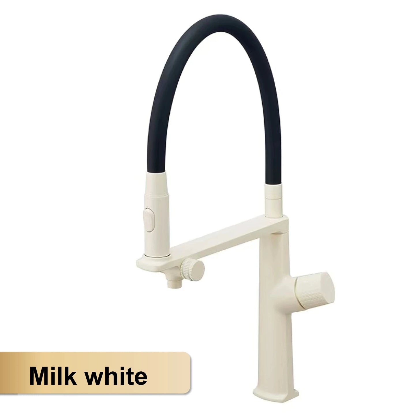 Luxury gun gray brass kitchen faucet 1 hole Double handle Cold and hot dual control, with filtered water Two function sink Tap