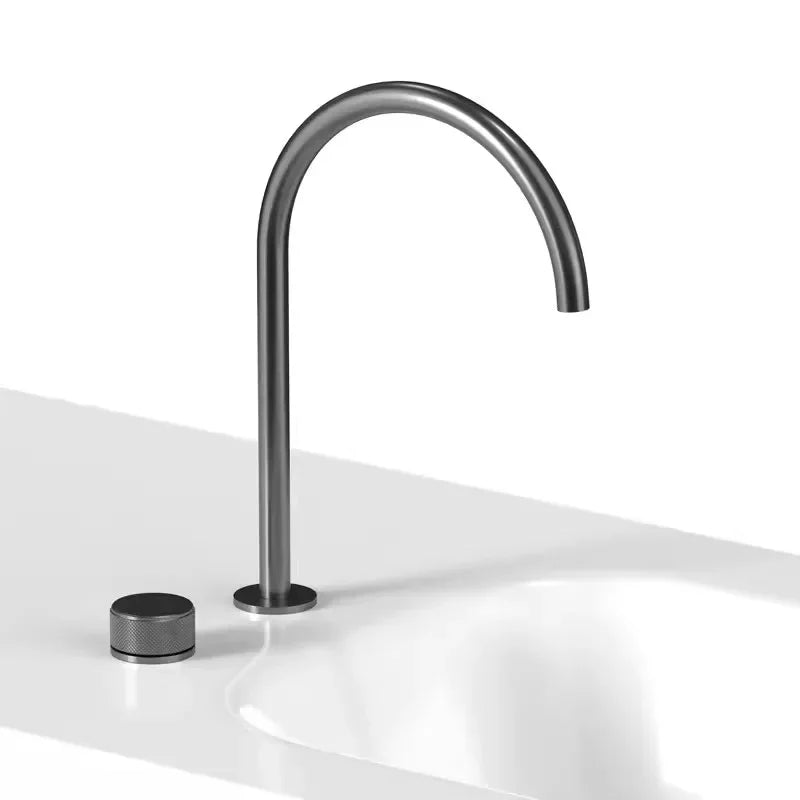 Black Basin Bathroom Faucet two holes bathroom Sink faucet Brushed sink tap rotating widespread basin Tap