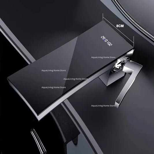 Mirror Washbasin Basin Faucets Intelligent Digital Display Waterfall Basin Faucets Home Improvement Der Wasserhahn YSSLT