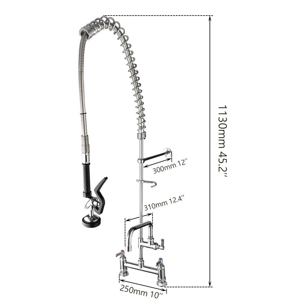 KEMAIDI Commercial Kitchen Faucet with Pull Down Sprayer Industrial Pre Rinse Spring Faucets Mixer for Kitchen Multi-Functional