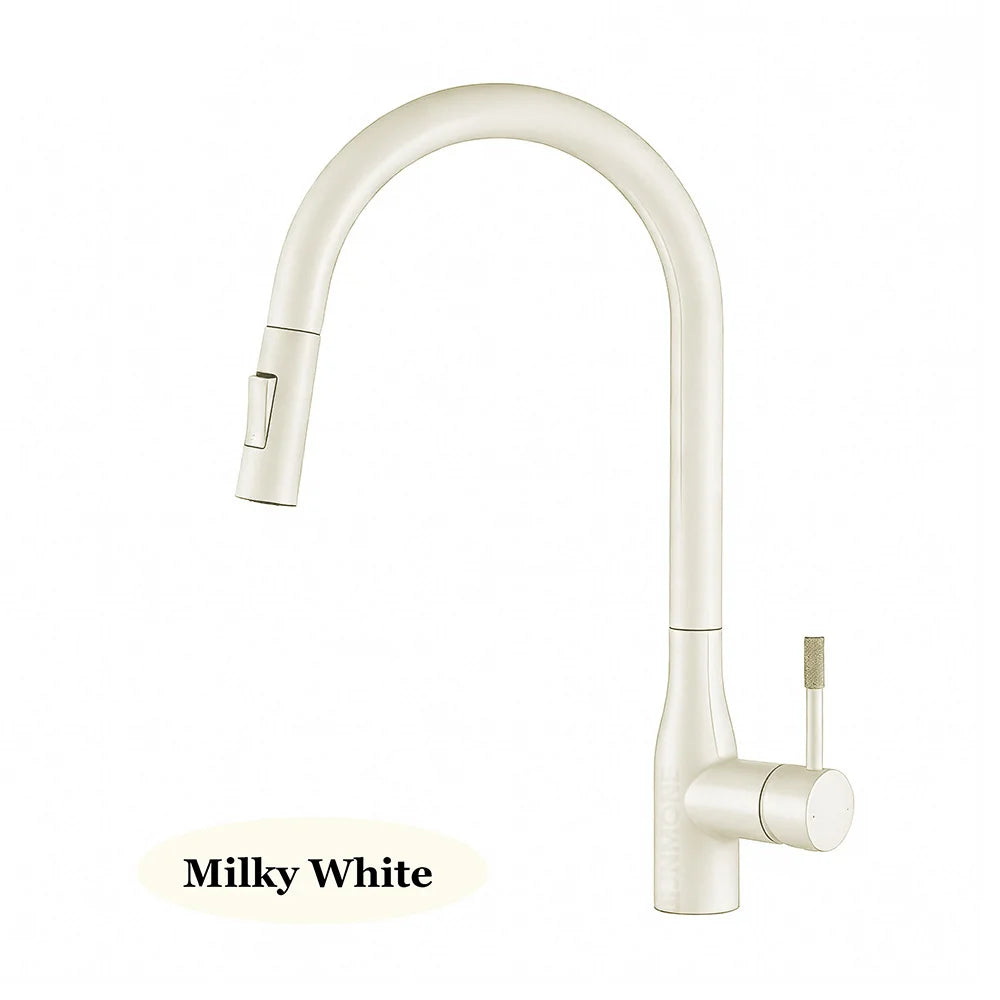 Modern Pull Out Kitchen Sink Faucet 2 Models Stream Sprayer Deck Mounted Kitchen Faucets Nozzle Swivel Hot Cold Water Mixer Taps