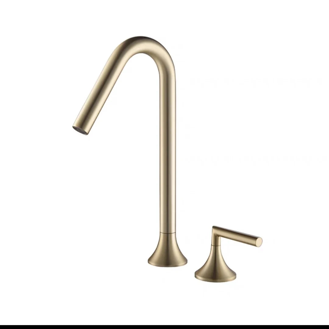 Two Handle Tall Brass Faucet Mixer Tap Basin Faucet Torneira Gourmet De Cozinha Hot Cold Water Bathroom Bath Gray Black Chrome