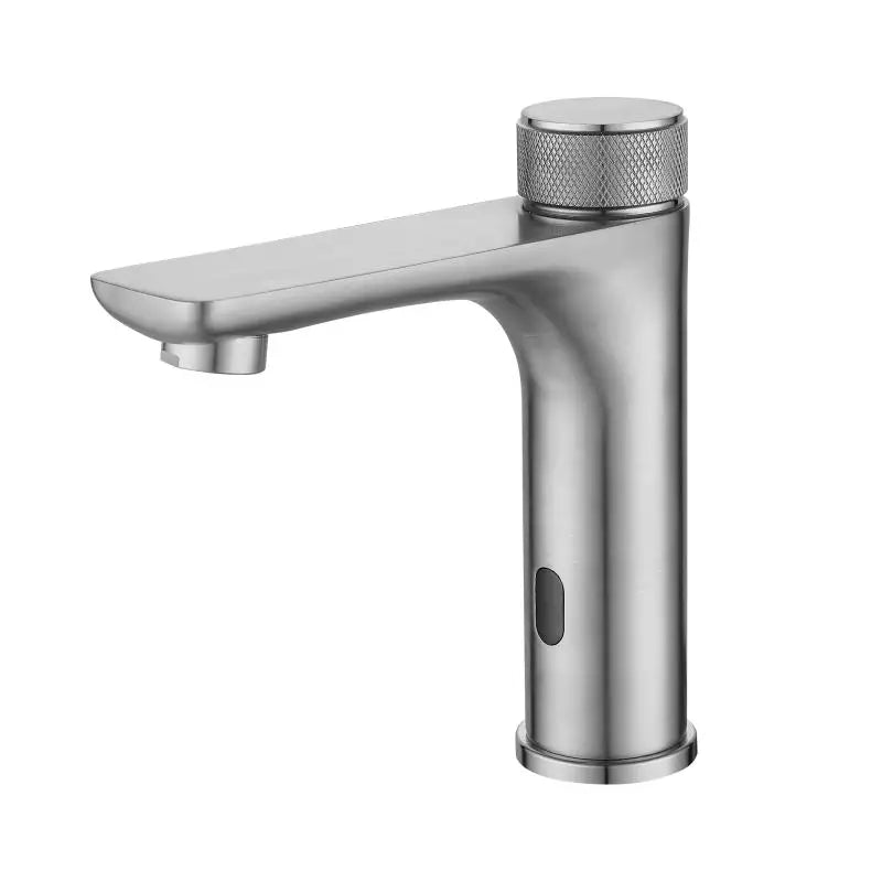 Brass Smart Sensor Bathroom Basin Faucet Deck Mounted Cold and Hot Water Mixer Washbasin Faucet Crane Infrared Sensation
