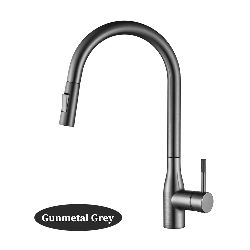 Modern Pull Out Kitchen Sink Faucet 2 Models Stream Sprayer Deck Mounted Kitchen Faucets Nozzle Swivel Hot Cold Water Mixer Taps