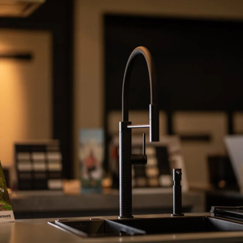 Grey Pull-Down Kitchen Faucet Copper Sink Faucet 360 Degree Sink Faucet Rotating Brushed Gold Sink Faucet  Hot And Cold Faucet