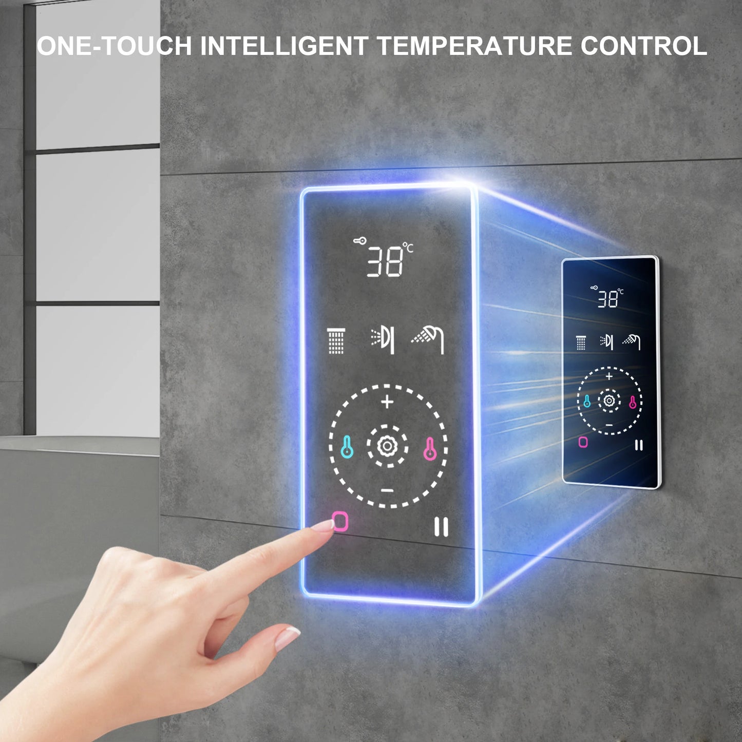 3 Functions Shower Faucet 2 Functions Showerhead Smart Home Shower Touch Digital Display Smart  Panel Shower