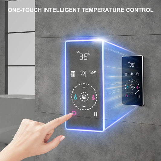 3 Functions Shower Faucet 2 Functions Showerhead Smart Home Shower Touch Digital Display Smart  Panel Shower